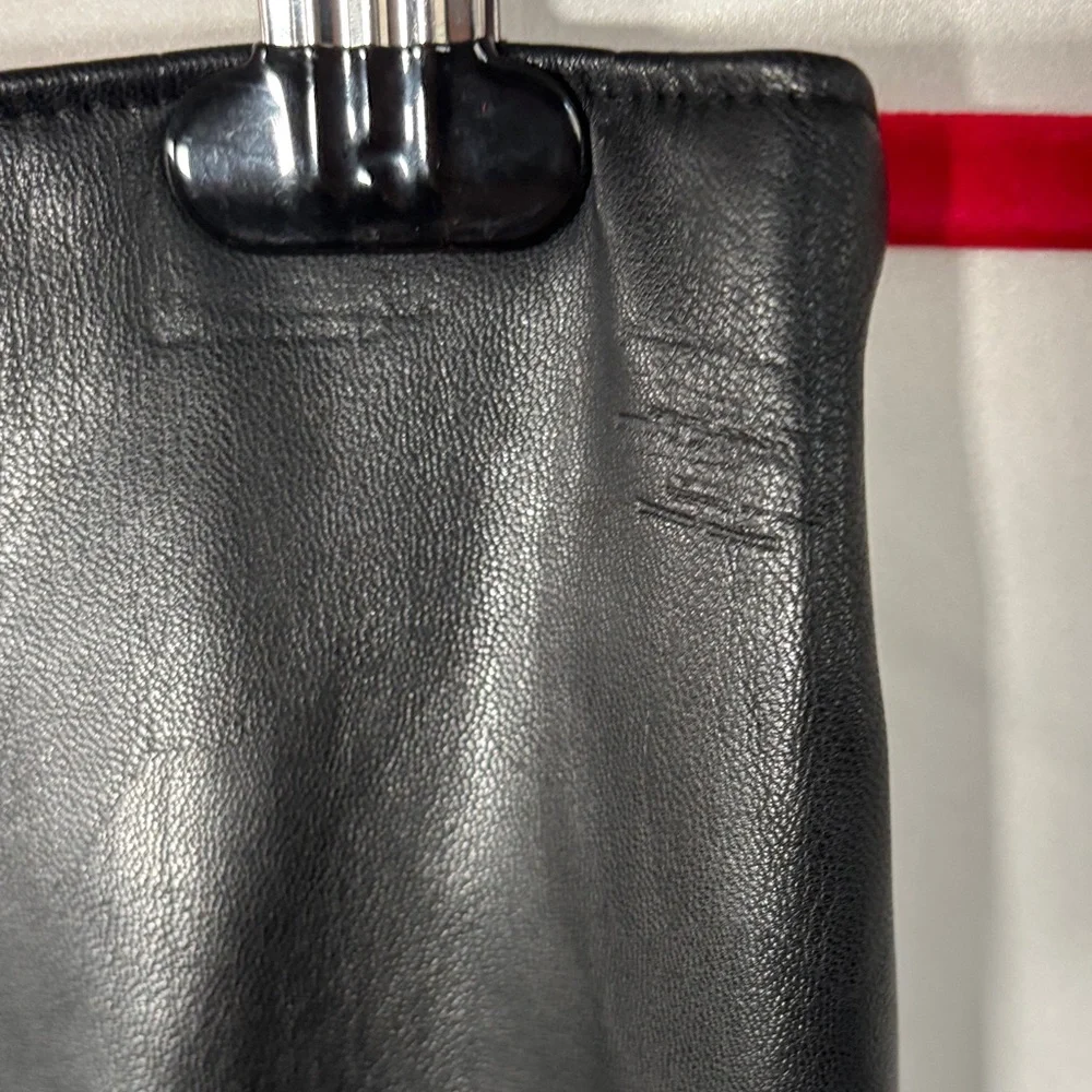 Zara Black Faux Leather Mini Skirt with Ruched Detail